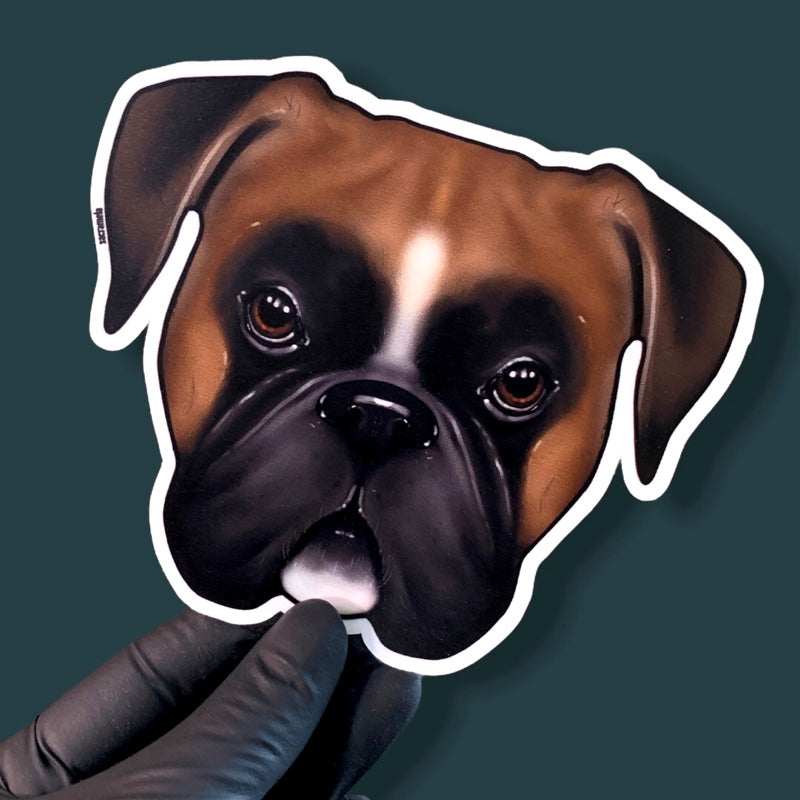 GERMAN BOXER BROWN BLACK WHITE