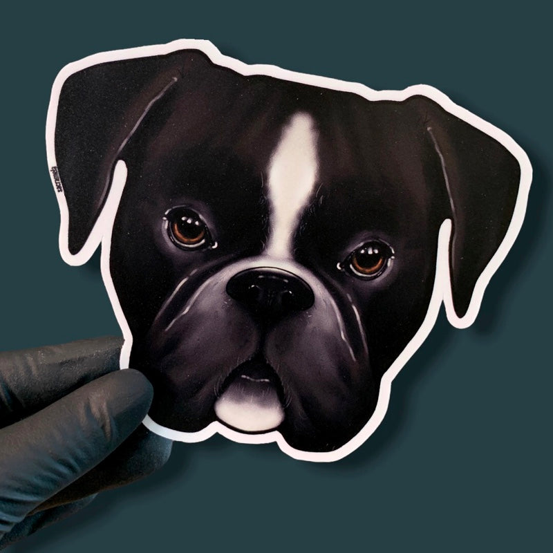 GERMAN BOXER BLACK WHITE