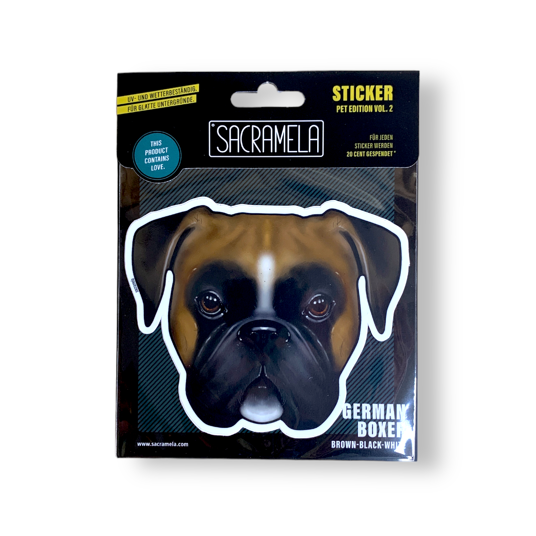 GERMAN BOXER BROWN BLACK WHITE