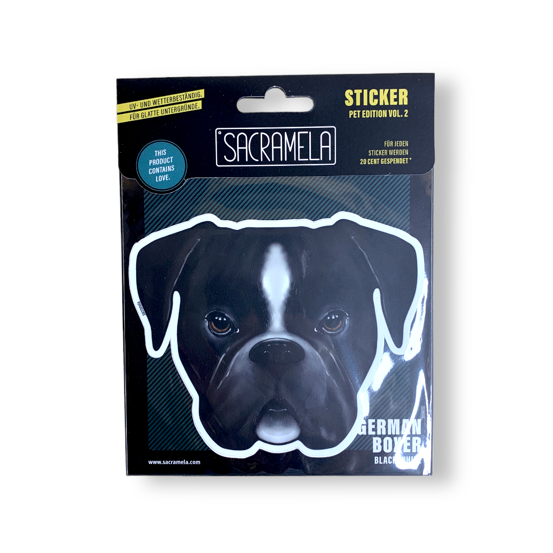 GERMAN BOXER BLACK WHITE