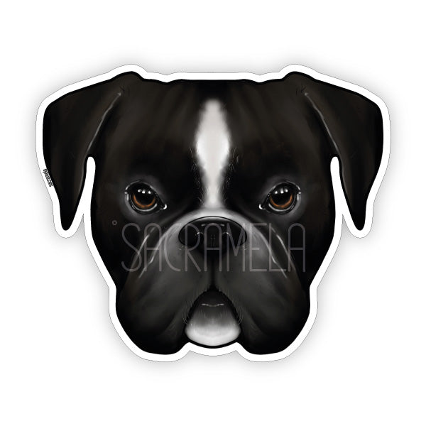GERMAN BOXER BLACK WHITE