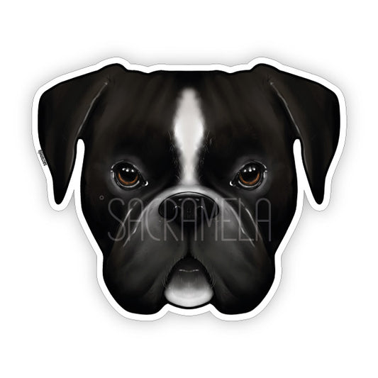 GERMAN BOXER BLACK WHITE